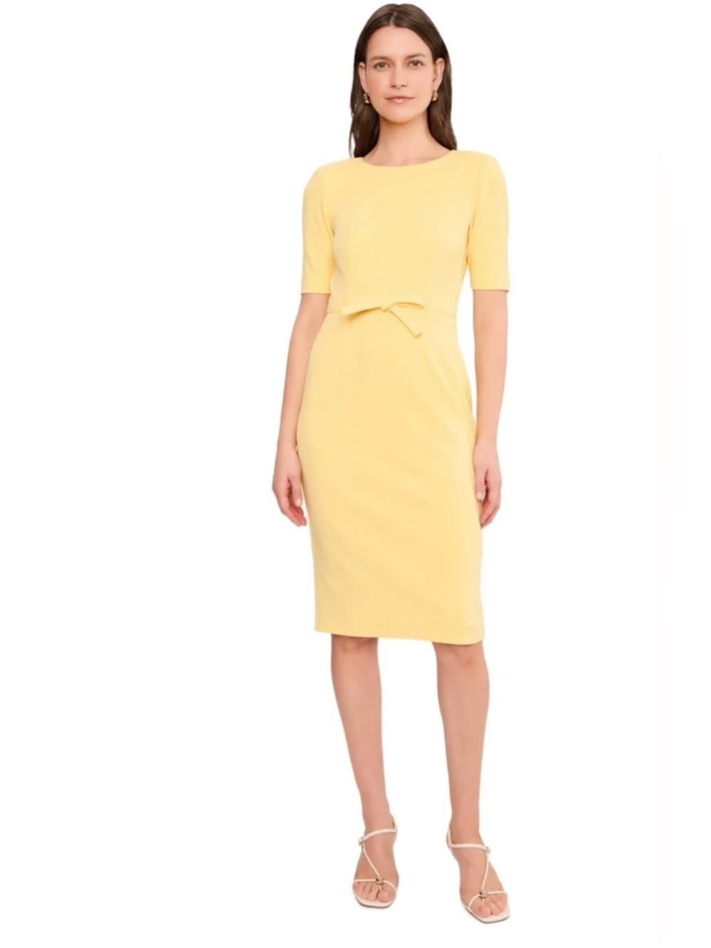 NWT Adrianna Papell Mini Bow Front Sheath Dress Warm Sun Size 10